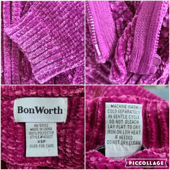 Bon Worth Women's Chenille Full Zip Cardigan Sweater Jacket Size XSP (XS Petite) - Picture 16 of 16